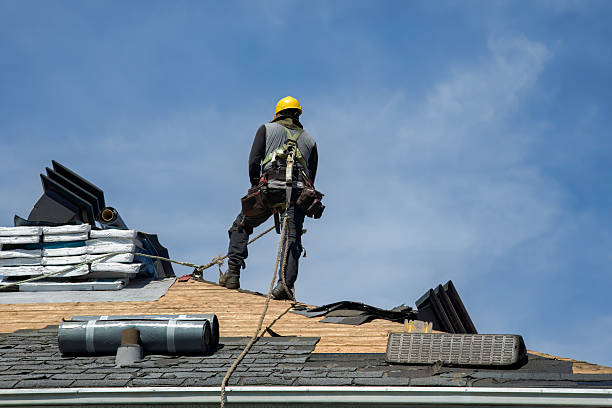 Professional Roof Replacement technician working in Leonardsville, NY